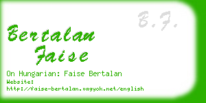 bertalan faise business card